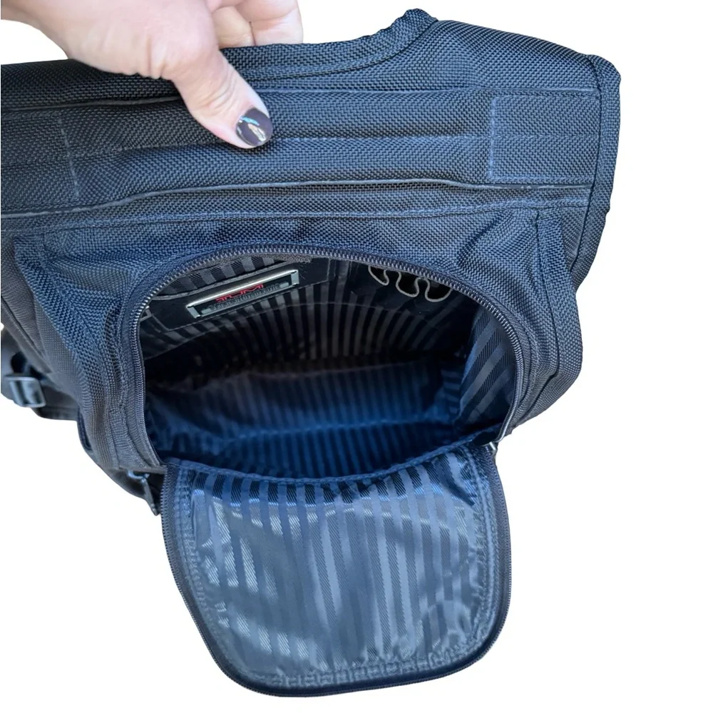 TUMI Black Ballistic Nylon Urban Bodypack / Backpack. Style # 2680D3 - Picture 7 of 11